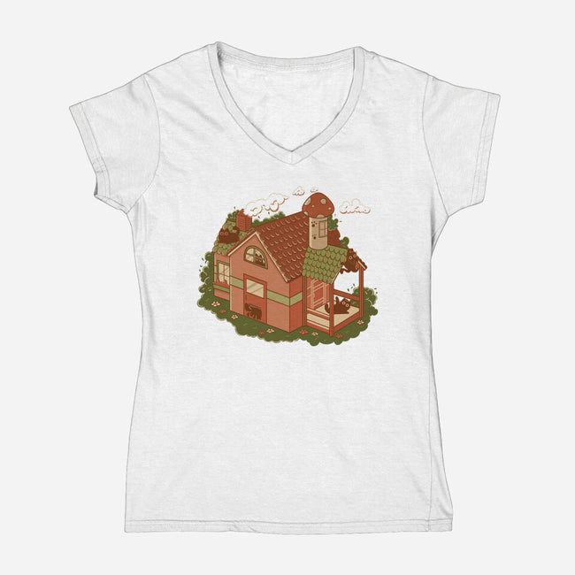 Cottage Kittens-Womens-V-Neck-Tee-tobefonseca