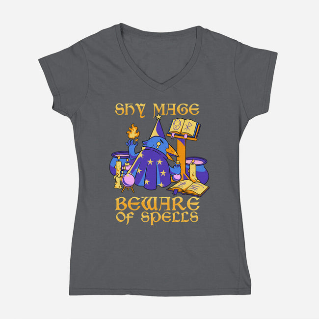 Shy Mage-Womens-V-Neck-Tee-FunkVampire