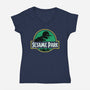 Sesame Park-Womens-V-Neck-Tee-sebasebi