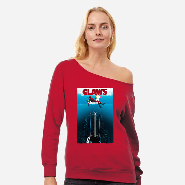 CLAWS-Womens-Off Shoulder-Sweatshirt-Fran