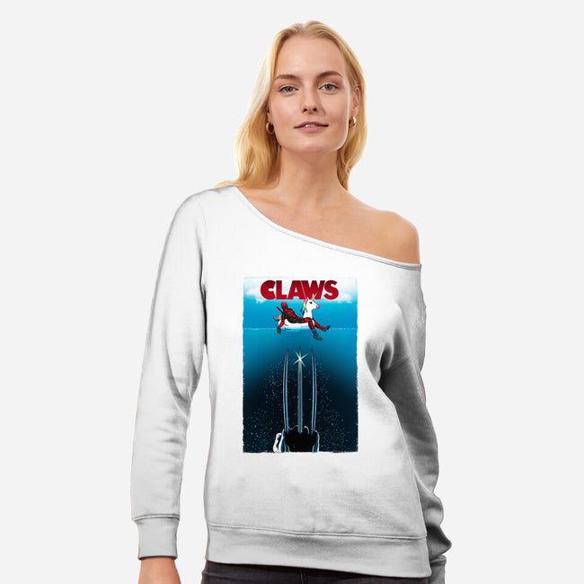 CLAWS-Womens-Off Shoulder-Sweatshirt-Fran