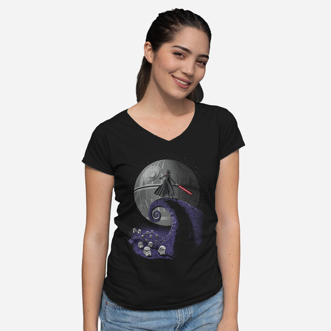 The Nightmare Before Empire-Womens-V-Neck-Tee-Fran