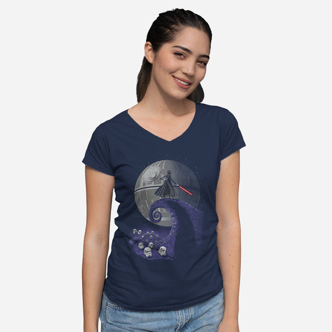 The Nightmare Before Empire-Womens-V-Neck-Tee-Fran