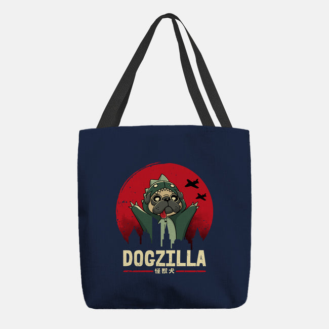 Dogzilla-None-Basic Tote-Bag-retrodivision