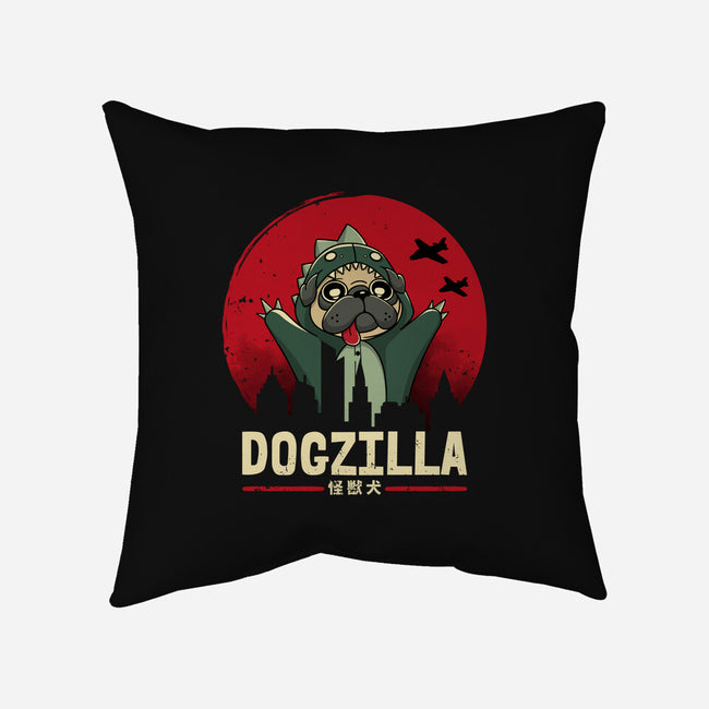 Dogzilla-None-Removable Cover-Throw Pillow-retrodivision