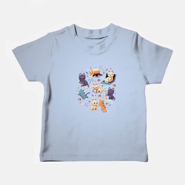 Naughty Cats-Baby-Basic-Tee-Geekydog