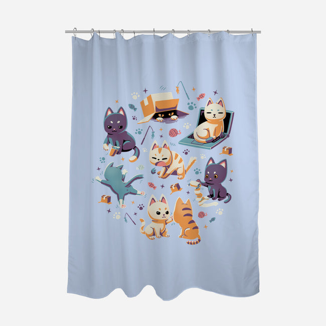 Naughty Cats-None-Polyester-Shower Curtain-Geekydog