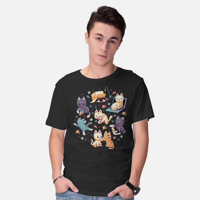 Naughty Cats-Mens-Basic-Tee-Geekydog