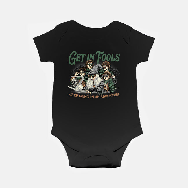 Get In Fools-Baby-Basic-Onesie-momma_gorilla