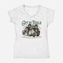 Get In Fools-Womens-V-Neck-Tee-momma_gorilla