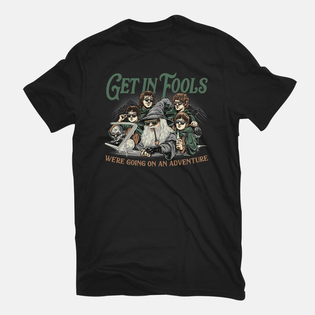 Get In Fools-Womens-Fitted-Tee-momma_gorilla