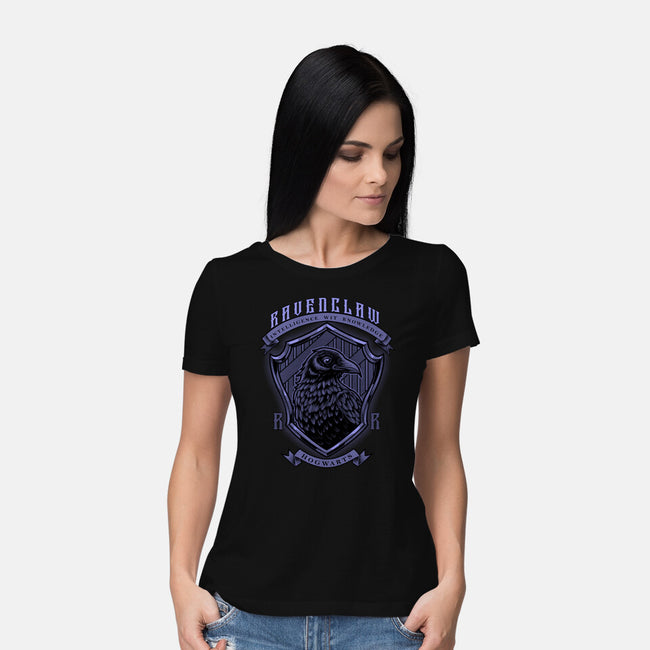 Violet Crow Emblem-Womens-Basic-Tee-Astrobot Invention