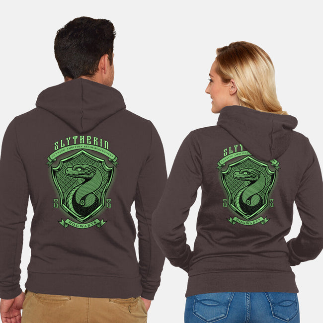 Green Snake Emblem-Unisex-Zip-Up-Sweatshirt-Astrobot Invention