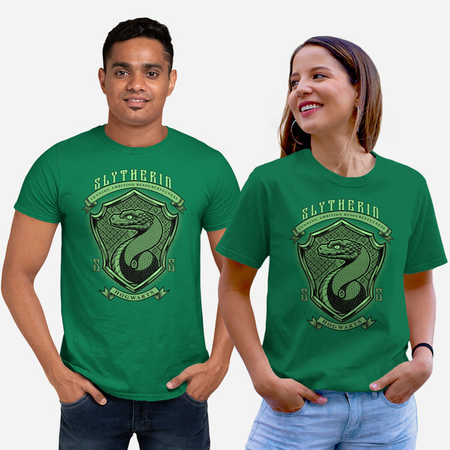 Green Snake Emblem-Unisex-Basic-Tee-Astrobot Invention