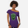 Green Snake Emblem-Womens-Off Shoulder-Tee-Astrobot Invention