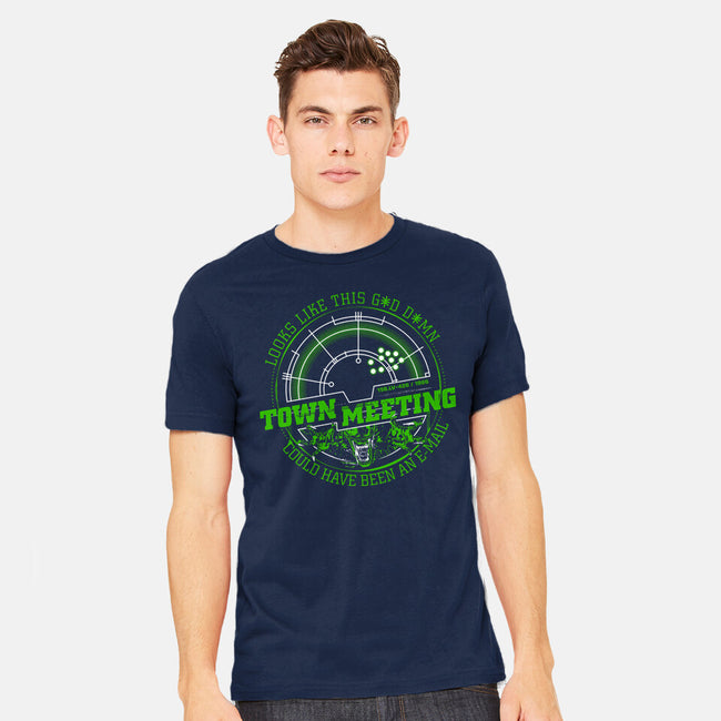 Aliens Town Meeting-Mens-Heavyweight-Tee-rocketman_art