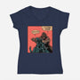 King Of Skull Island-Womens-V-Neck-Tee-Gleydson Barboza