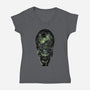 Xenomorph Space-Womens-V-Neck-Tee-dalethesk8er