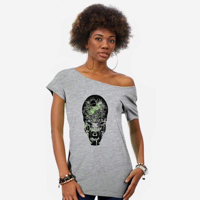 Xenomorph Space-Womens-Off Shoulder-Tee-dalethesk8er