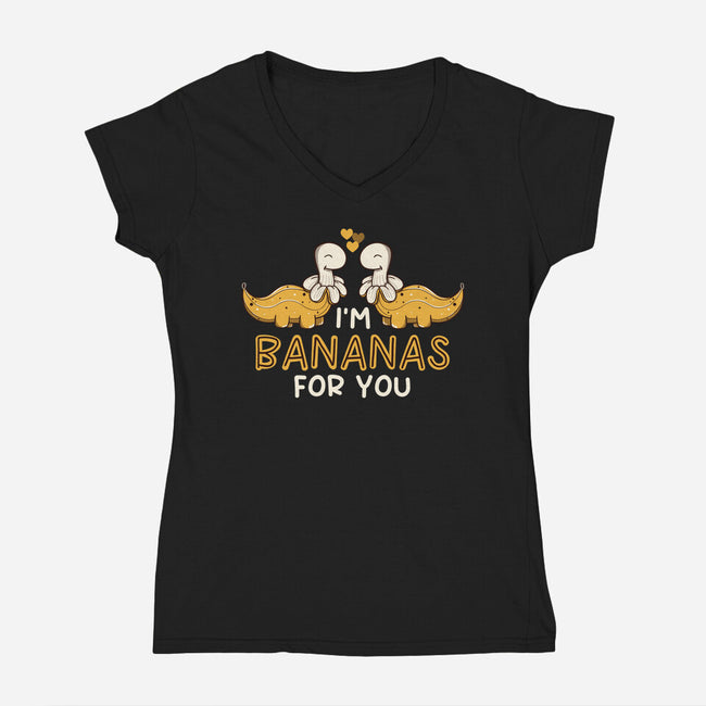 I'm Bananas For You-Womens-V-Neck-Tee-tobefonseca