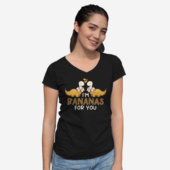 I'm Bananas For You-Womens-V-Neck-Tee-tobefonseca