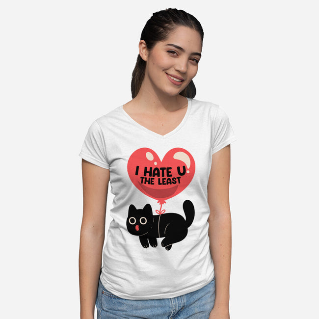 I Hate U The Least-Womens-V-Neck-Tee-tobefonseca