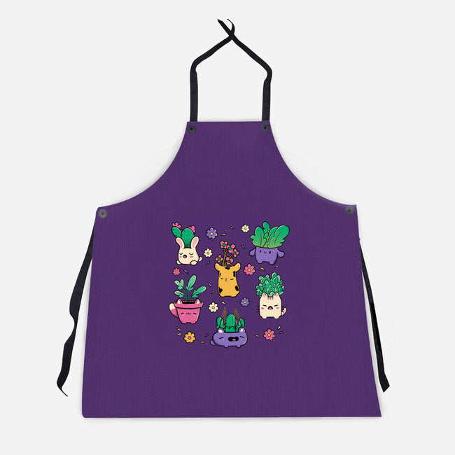 Happy Plants Kawaii-Unisex-Kitchen-Apron-tobefonseca