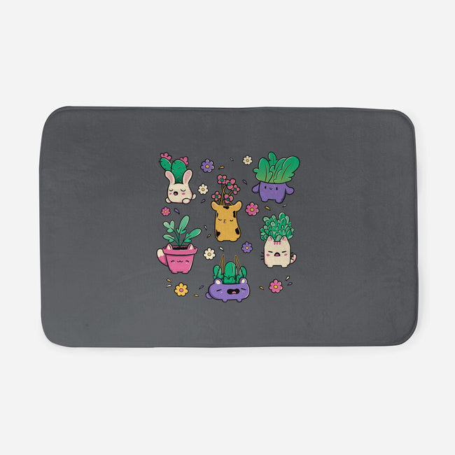 Happy Plants Kawaii-None-Memory Foam-Bath Mat-tobefonseca