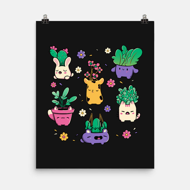 Happy Plants Kawaii-None-Matte-Poster-tobefonseca