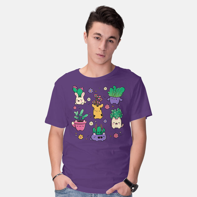 Happy Plants Kawaii-Mens-Basic-Tee-tobefonseca