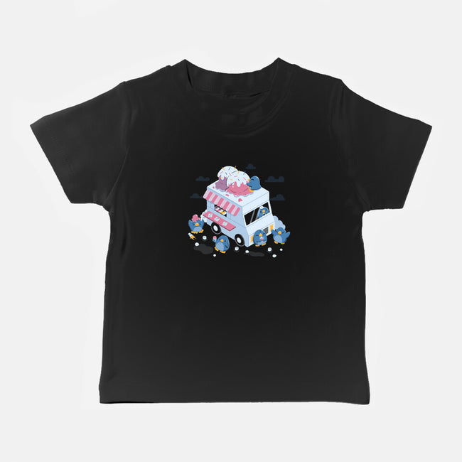 Frozen Truck Kawaii Penguins-Baby-Basic-Tee-tobefonseca