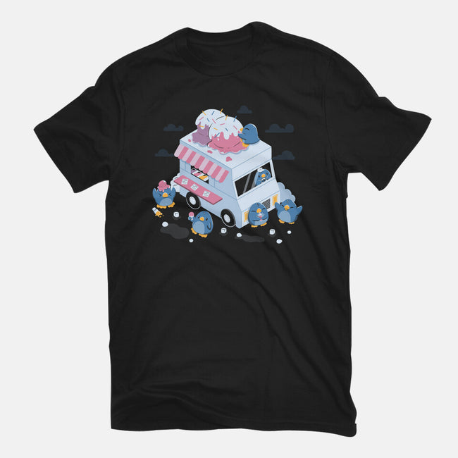 Frozen Truck Kawaii Penguins-Womens-Basic-Tee-tobefonseca