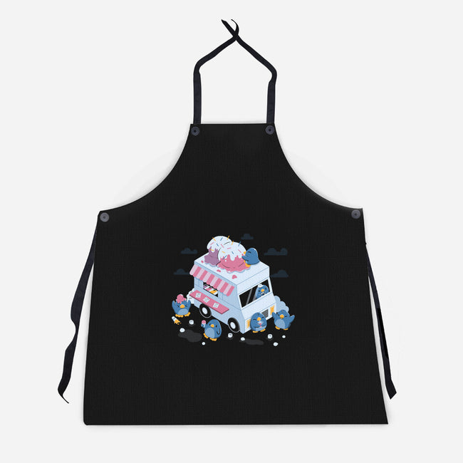 Frozen Truck Kawaii Penguins-Unisex-Kitchen-Apron-tobefonseca