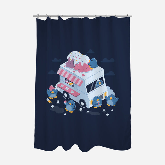 Frozen Truck Kawaii Penguins-None-Polyester-Shower Curtain-tobefonseca