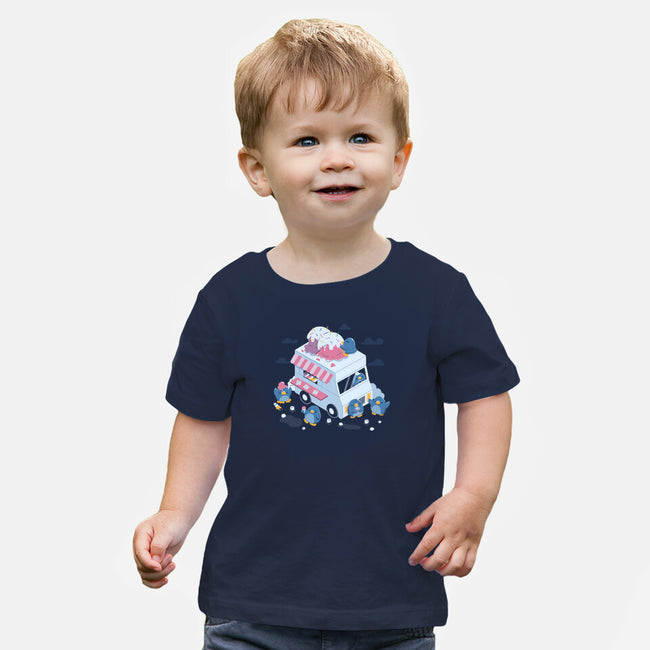 Frozen Truck Kawaii Penguins-Baby-Basic-Tee-tobefonseca