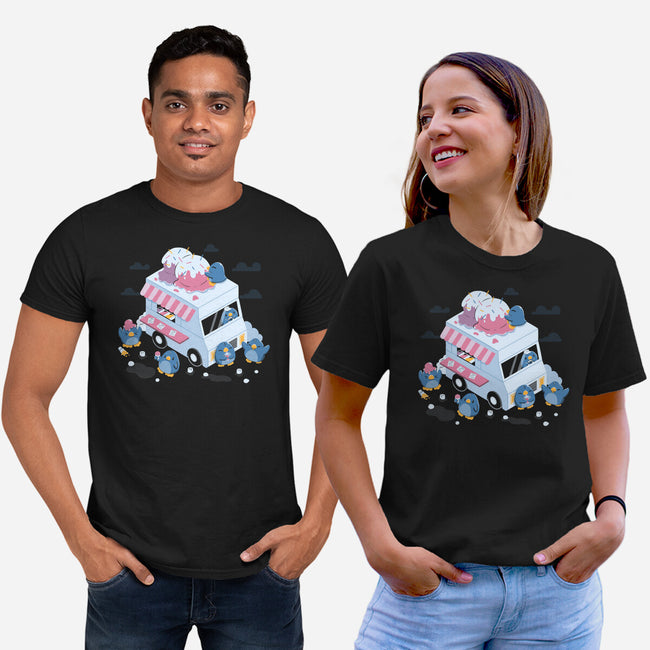 Frozen Truck Kawaii Penguins-Unisex-Basic-Tee-tobefonseca