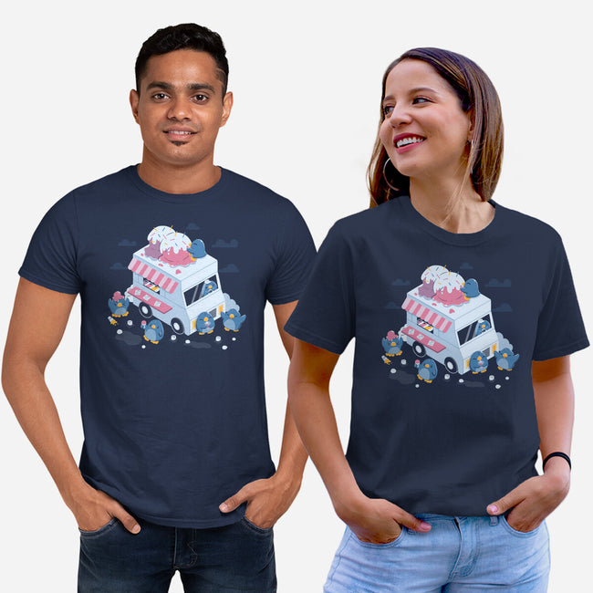 Frozen Truck Kawaii Penguins-Unisex-Basic-Tee-tobefonseca