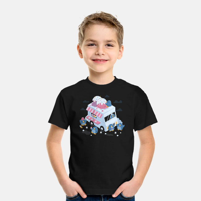 Frozen Truck Kawaii Penguins-Youth-Basic-Tee-tobefonseca