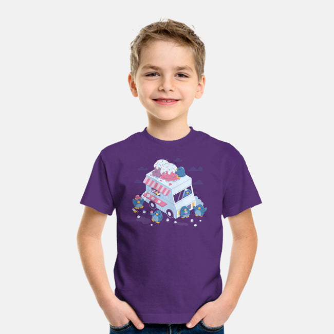 Frozen Truck Kawaii Penguins-Youth-Basic-Tee-tobefonseca