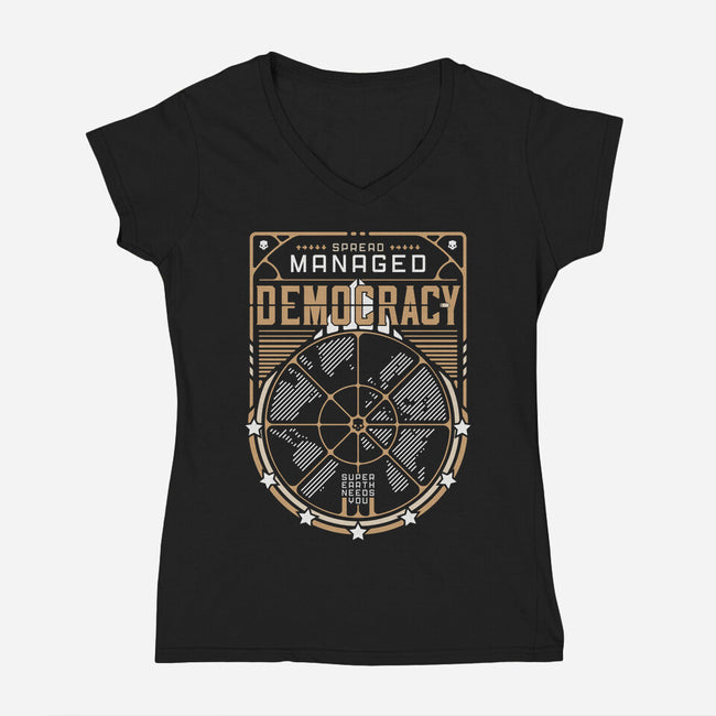 Democracy-Womens-V-Neck-Tee-BadBox