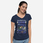 Hylians Crane-Womens-V-Neck-Tee-Astrobot Invention