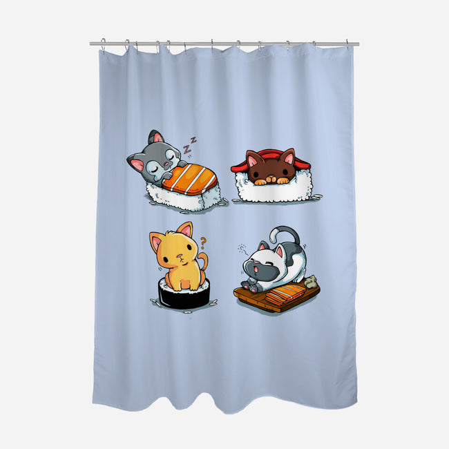 KittenSushi-None-Polyester-Shower Curtain-Vallina84