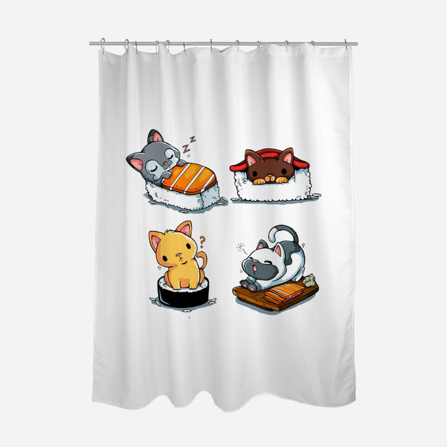 KittenSushi-None-Polyester-Shower Curtain-Vallina84