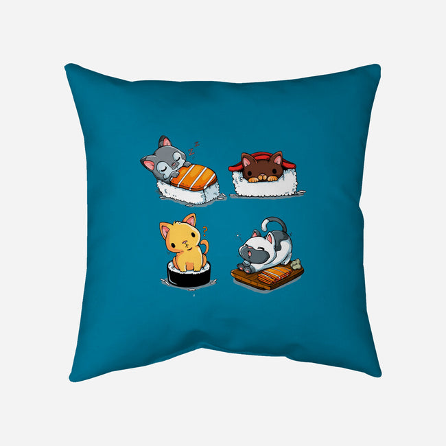 KittenSushi-None-Removable Cover-Throw Pillow-Vallina84