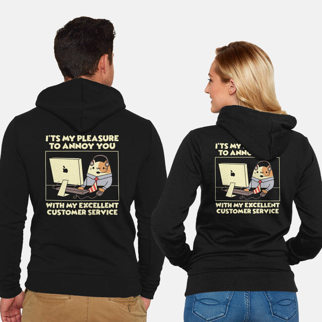 Customer Service-Unisex-Zip-Up-Sweatshirt-Xentee