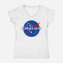 Glory For Super Earth-Womens-V-Neck-Tee-rocketman_art