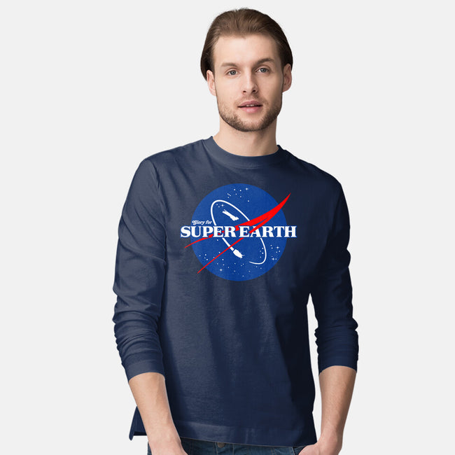 Glory For Super Earth-Mens-Long Sleeved-Tee-rocketman_art