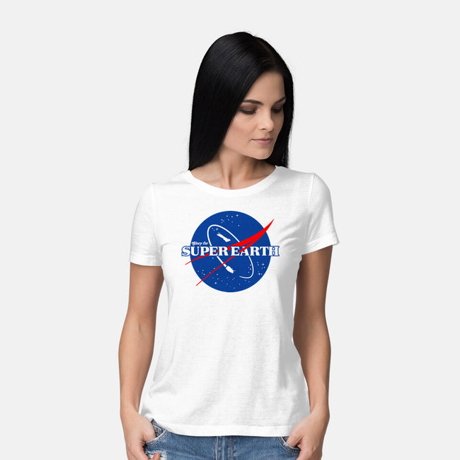 Glory For Super Earth-Womens-Basic-Tee-rocketman_art