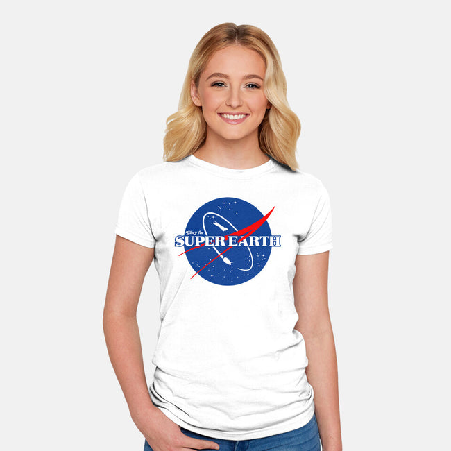 Glory For Super Earth-Womens-Fitted-Tee-rocketman_art