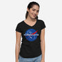 Glory For Super Earth-Womens-V-Neck-Tee-rocketman_art